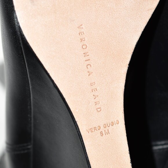 $550 VERONICA BEARD Pointed Toe Wedge Iluska Bootie BLACK LEATHER 8 (MF11) - Picture 7 of 7